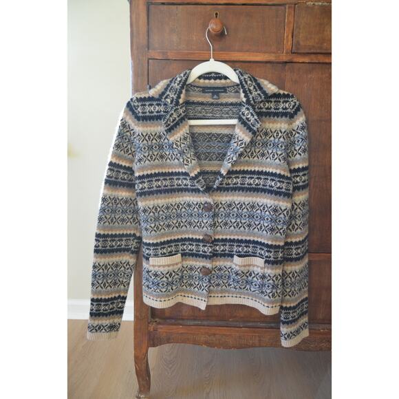 Banana Republic Wool Fair Isle Cardigan Jacket Size X Small - Picture 1 of 4